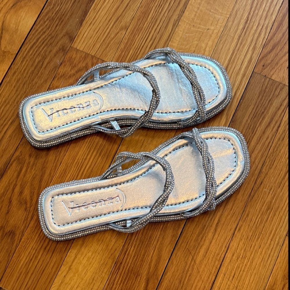 New Free People x Vincenza After Party Slip-On Sandals Size 8 - Picture 3 of 5